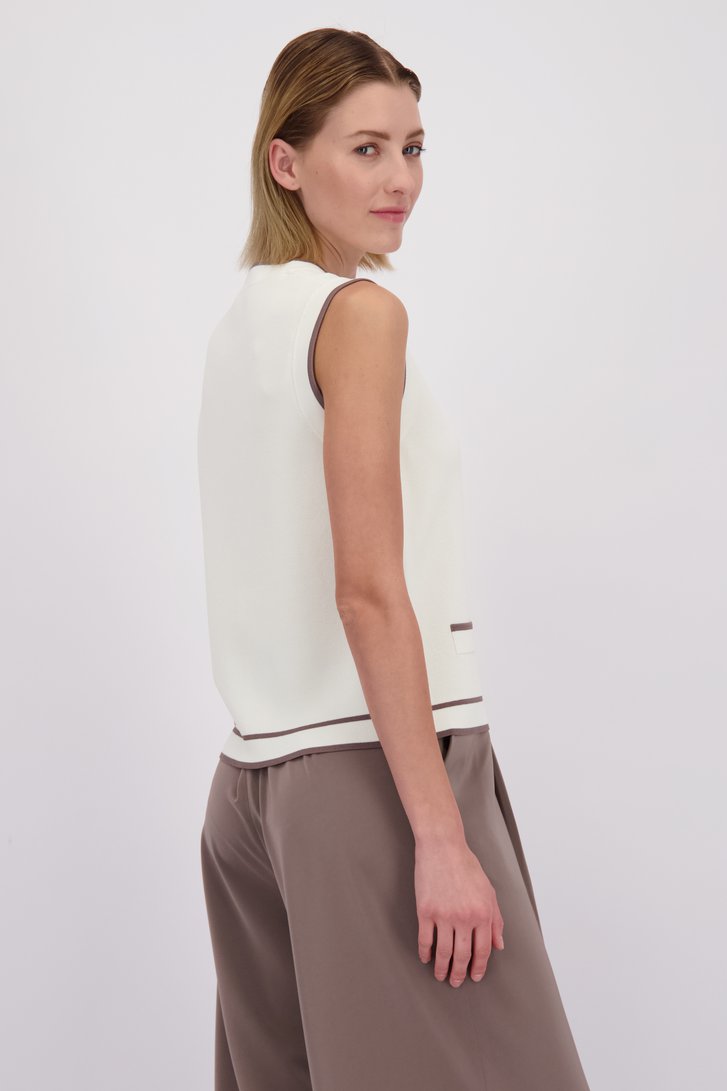 Détail de Cardigan blanc sans manches de D'Auvry pour Femmes