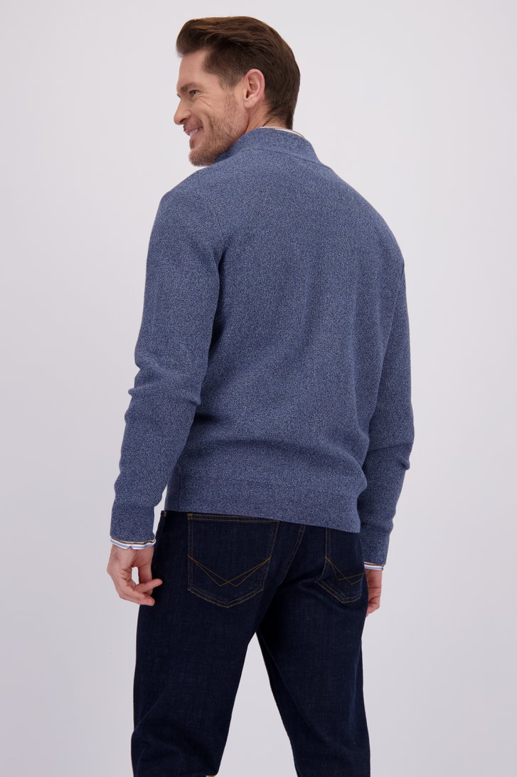 Le dos de Cardigan bleu à fermeture éclair de Dansaert Blue pour Hommes