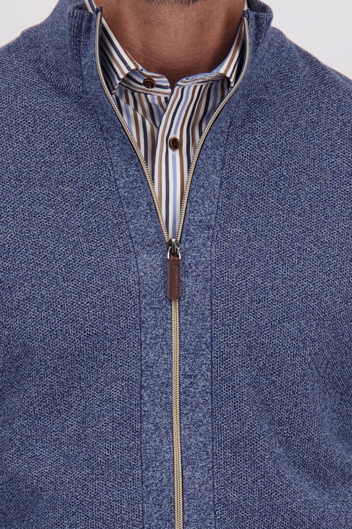Détail de Cardigan bleu à fermeture éclair de Dansaert Blue pour Hommes