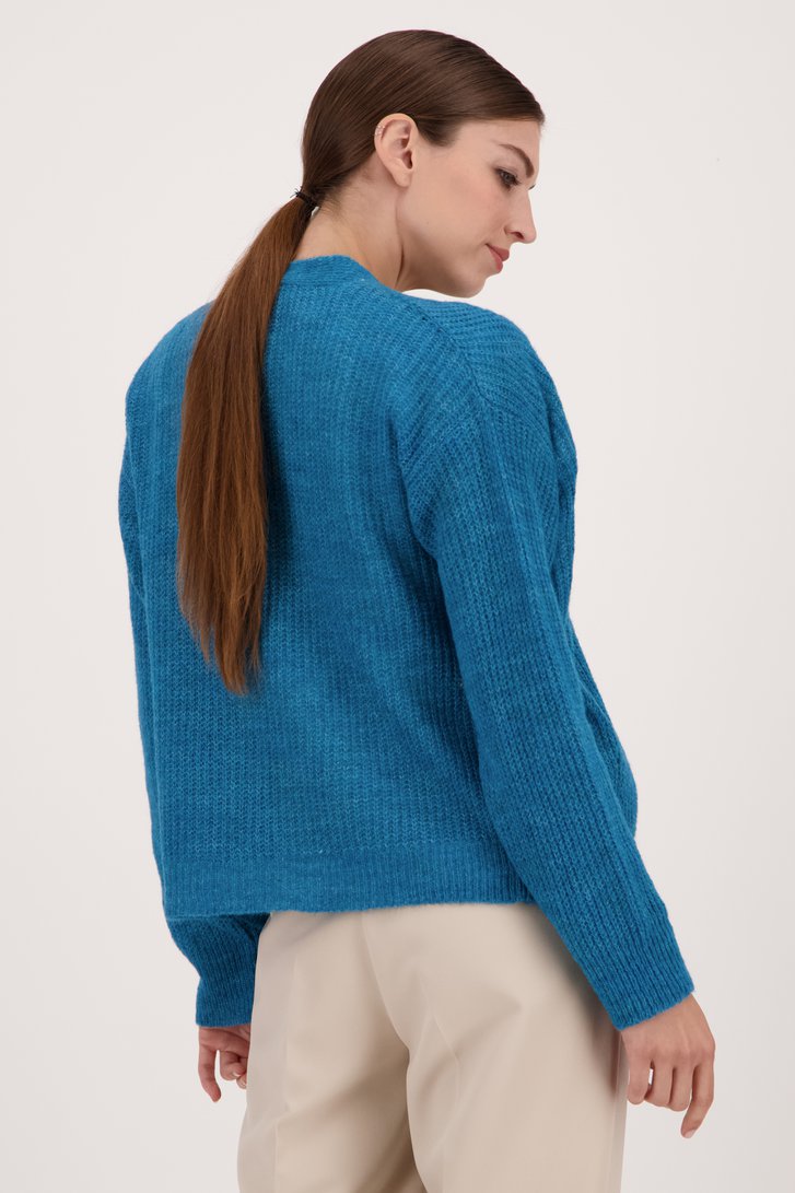 Cardigan bleu, avec laine de More & More pour Femmes
