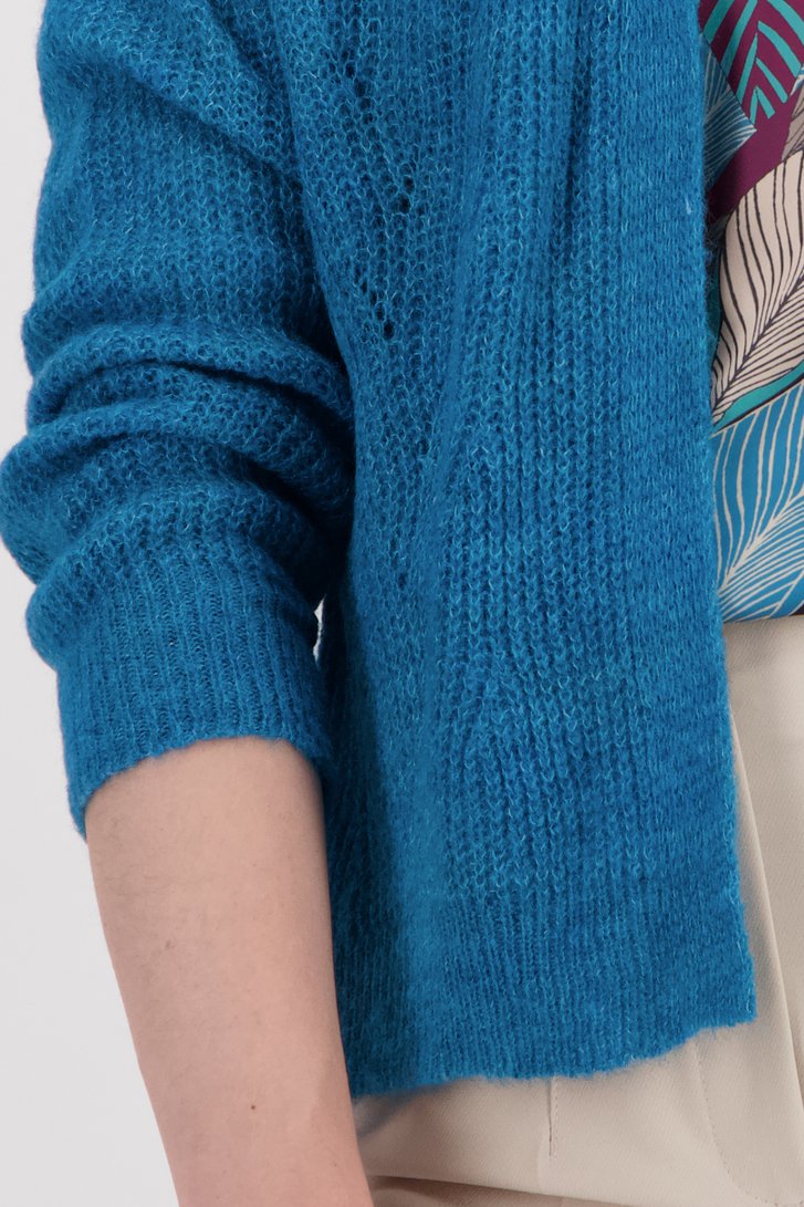 Cardigan bleu, avec laine de More & More pour Femmes