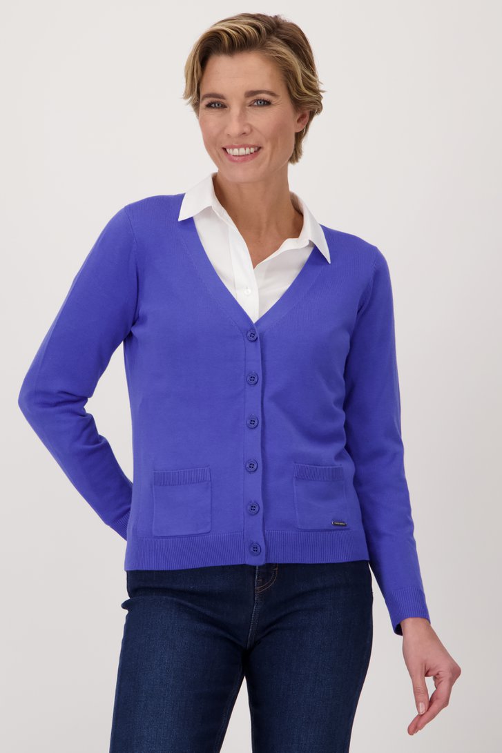 Cardigan bleu de Claude Arielle pour Femmes