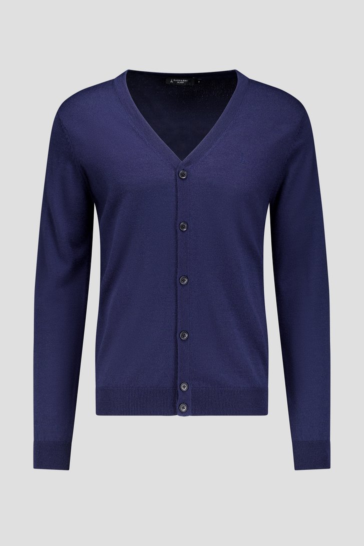 Photo produit 1 de Cardigan bleu en maille fine de Dansaert Black pour Hommes