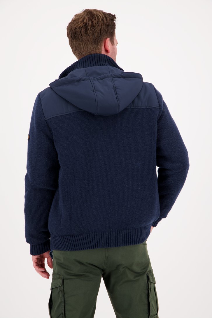 Cardigan bleu en tricot de Ravøtt pour Hommes
