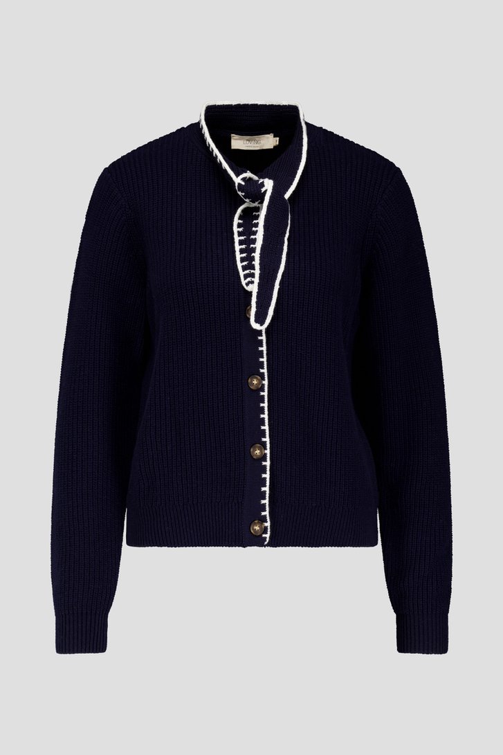 Photo produit 1 de Cardigan bleu foncé avec foulard de LŌVING pour Femmes