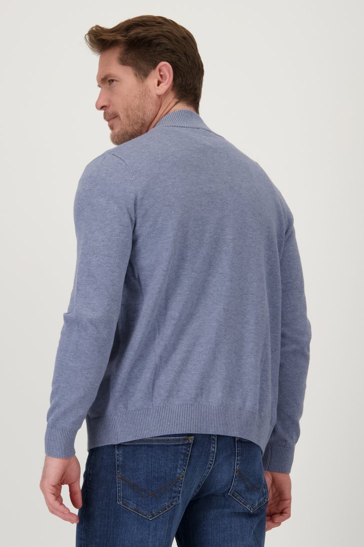 Le dos de Cardigan bleu gris avec fermeture éclair de Dansaert Blue pour Hommes