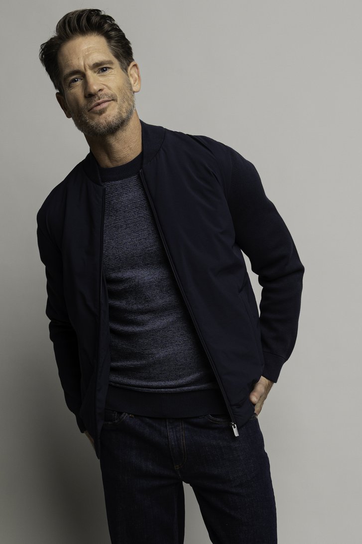 Photo supplémentaire 5 de Cardigan bleu marine à fermeture zippée de Dansaert Blue pour Hommes