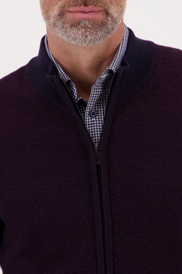 Cardigan bleu marine bordeaux de Dansaert Blue pour Hommes