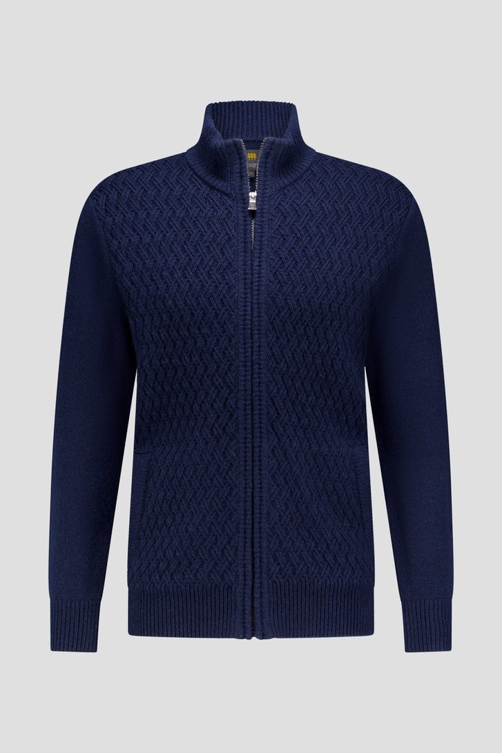 Photo produit 1 de Cardigan bleu marine zippé de Ravøtt pour Hommes