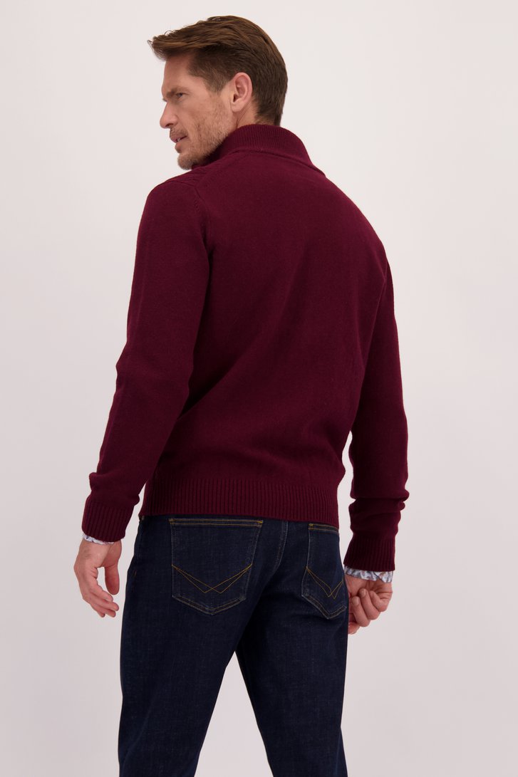 Le dos de Cardigan bordeaux à motif torsadé de Dansaert Blue pour Hommes