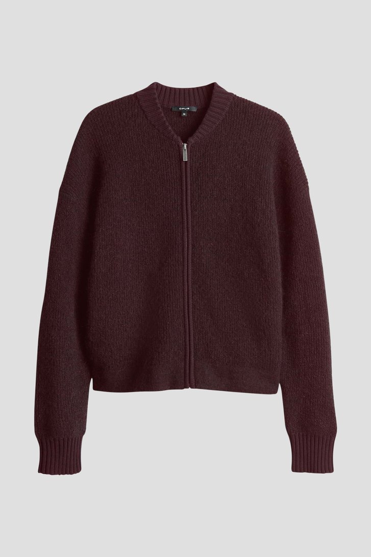 Photo produit 1 de Cardigan bordeaux en laine et mohair de Opus pour Femmes