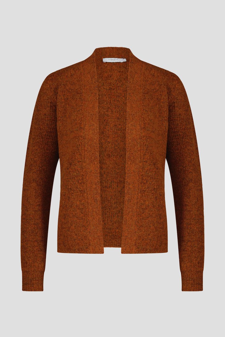 Cardigan court brun-orange de Liberty Island pour Femmes