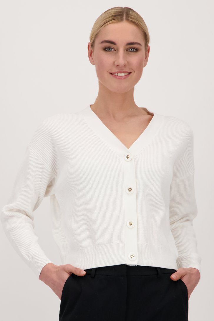 Cardigan court écru de Liberty Island pour Femmes