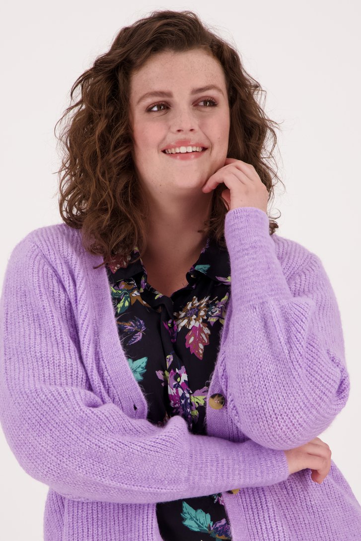 Cardigan doux lilas de Only Carmakoma pour Femmes