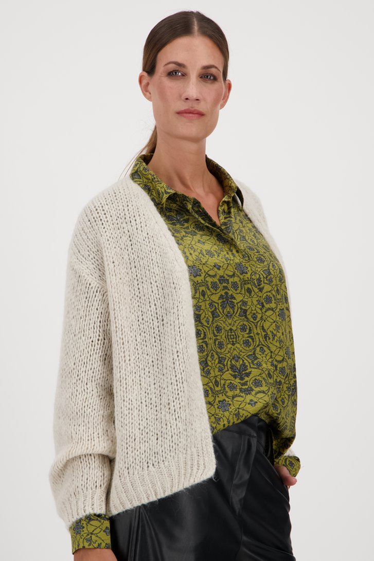 Cardigan écru avec laine	 de Geisha pour Femmes