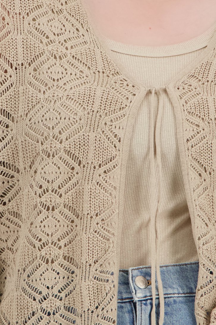 Cardigan en crochet ajour beige de Only Carmakoma pour Femmes