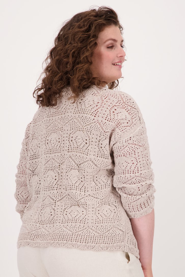 Cardigan en crochet beige de Only Carmakoma pour Femmes
