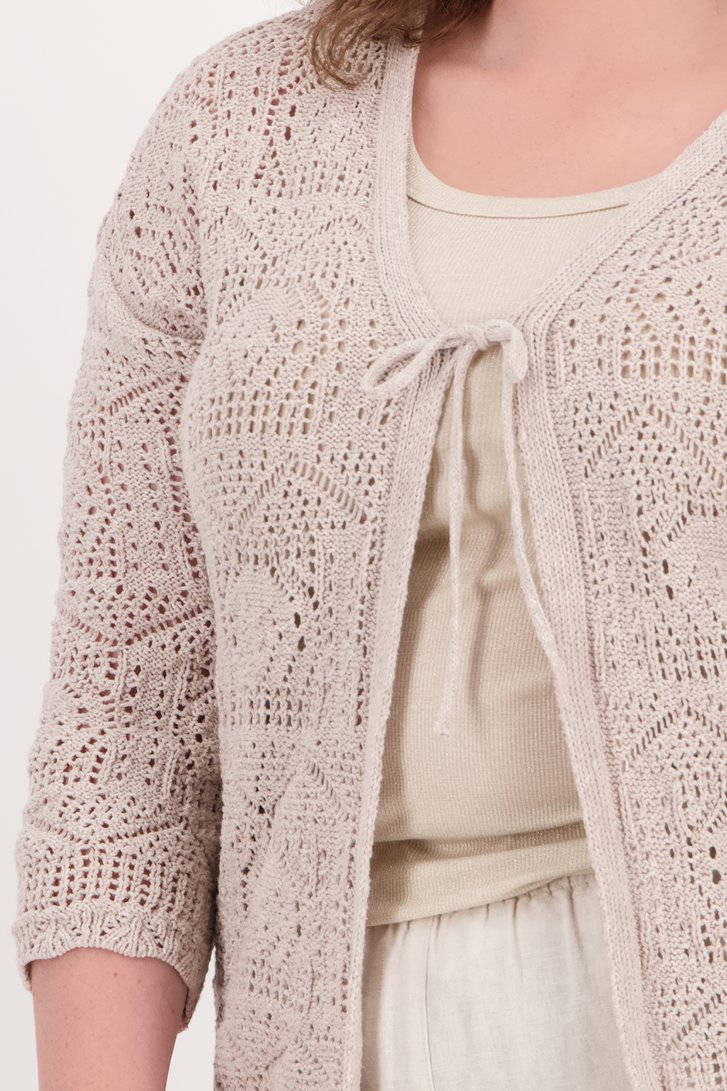 Cardigan en crochet beige de Only Carmakoma pour Femmes