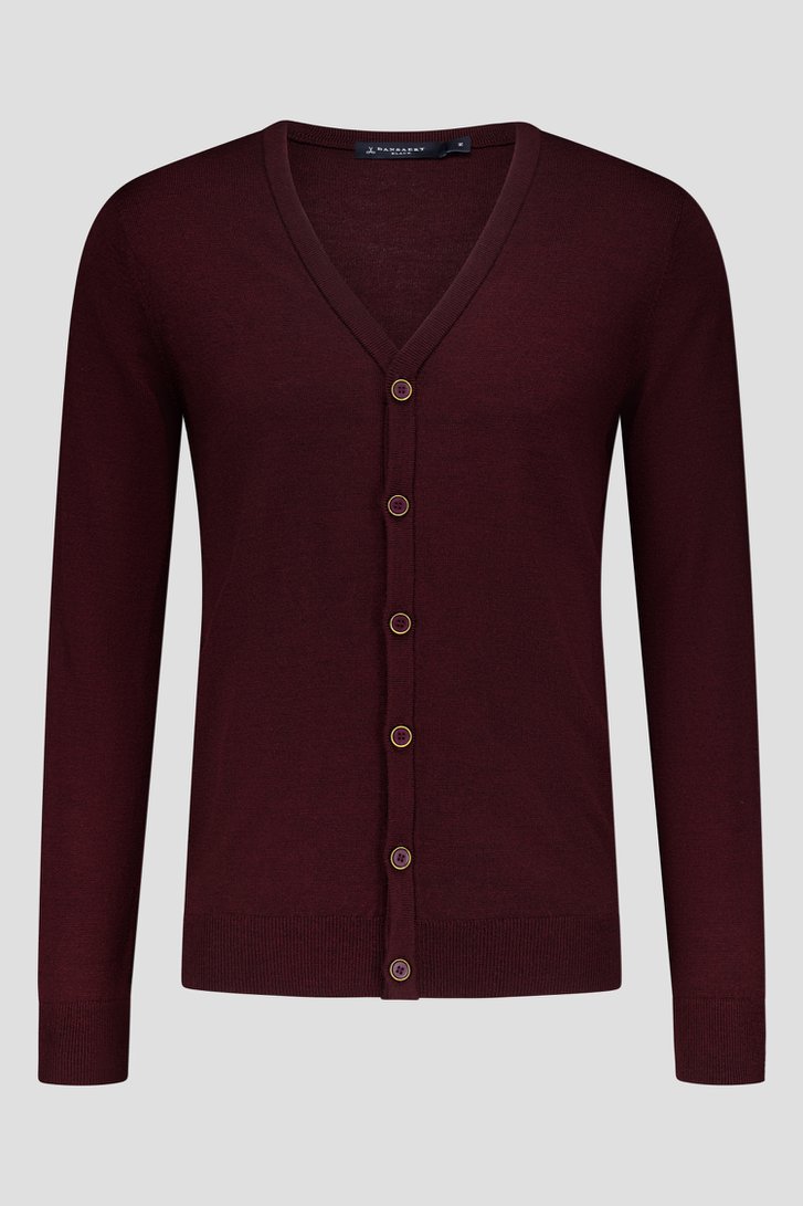 Cardigan en laine fine - Bordeaux de Dansaert Black pour Hommes