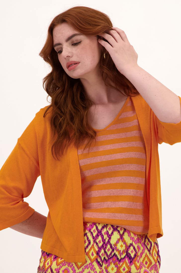 Cardigan fin orange de Libelle pour Femmes
