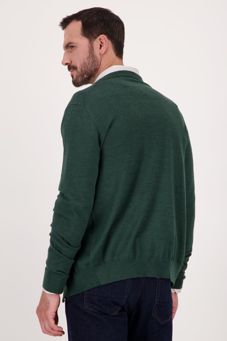 Cardigan fin vert foncé de Dansaert Black pour Hommes