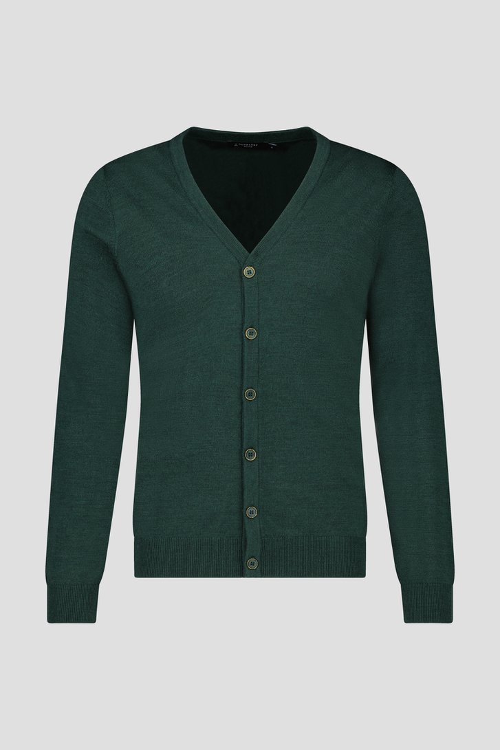 Cardigan fin vert foncé de Dansaert Black pour Hommes
