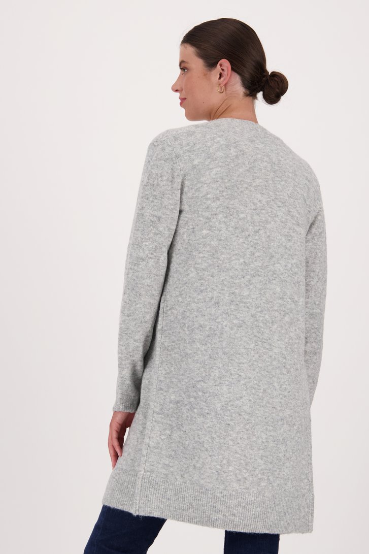 Cardigan long gris clair de Liberty Island pour Femmes