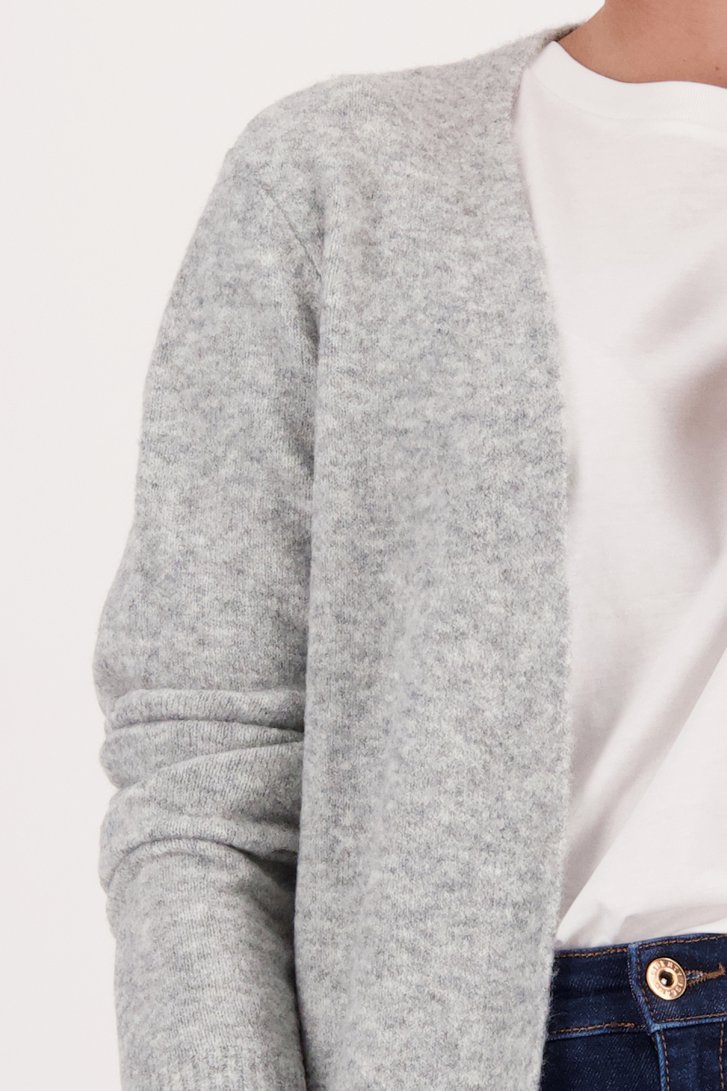 Cardigan long gris clair de Liberty Island pour Femmes