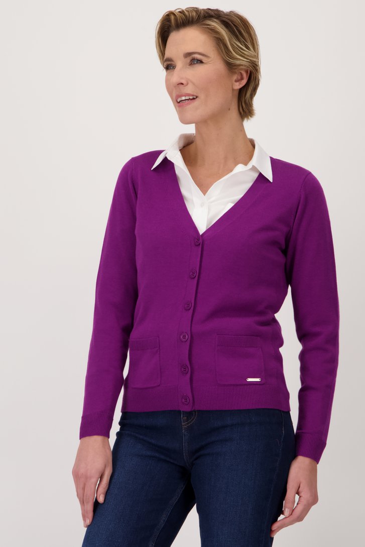 Cardigan mauve de Claude Arielle pour Femmes