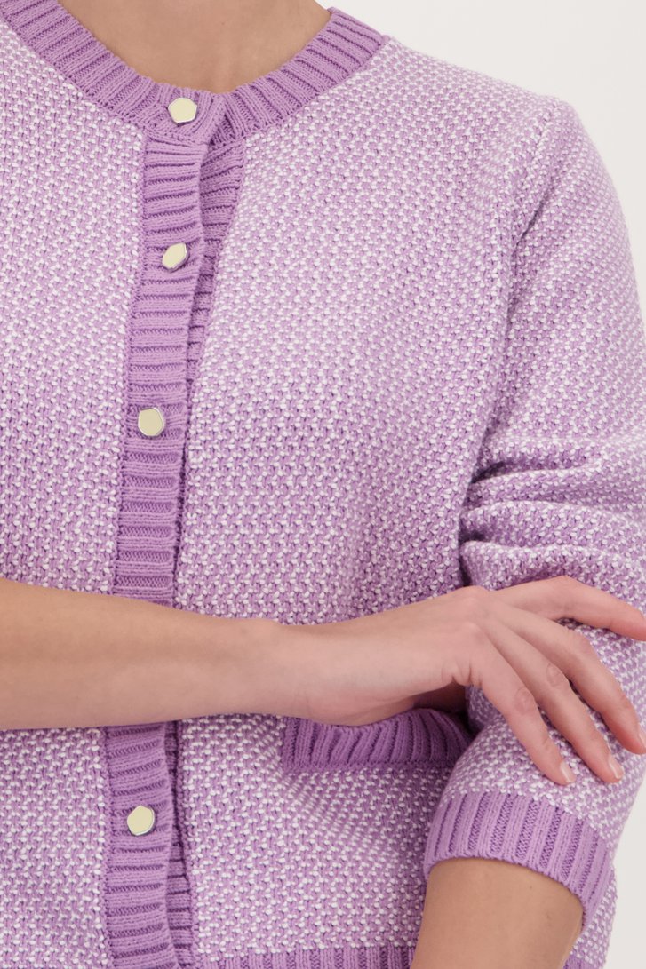 Cardigan mélangé violet et blanc de Signature pour Femmes
