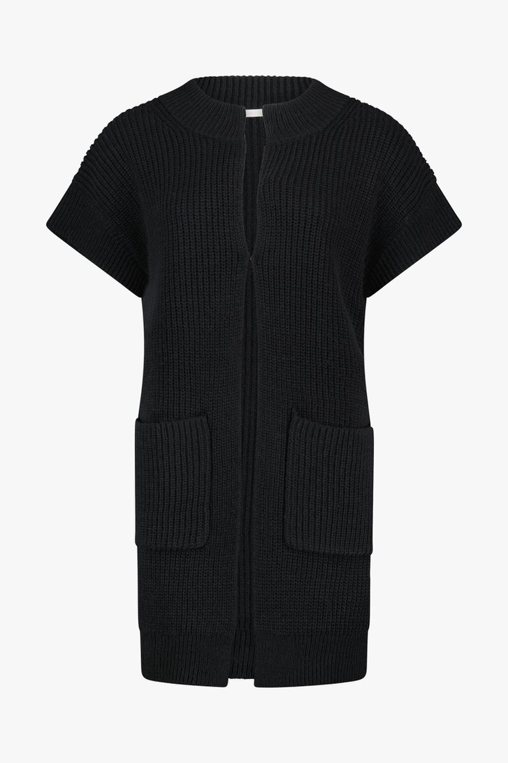 Cardigan noir à manches courtes en tricot de Diane Laury pour Femmes