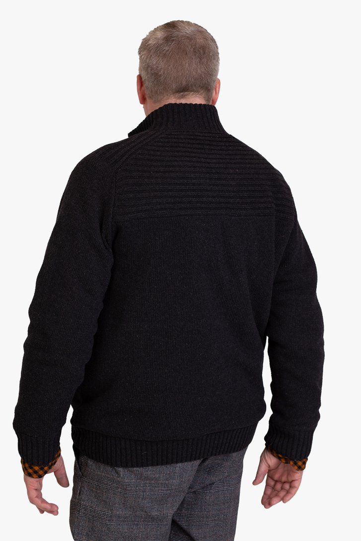 Cardigan noir avec intérieur en laine de Jefferson pour Hommes