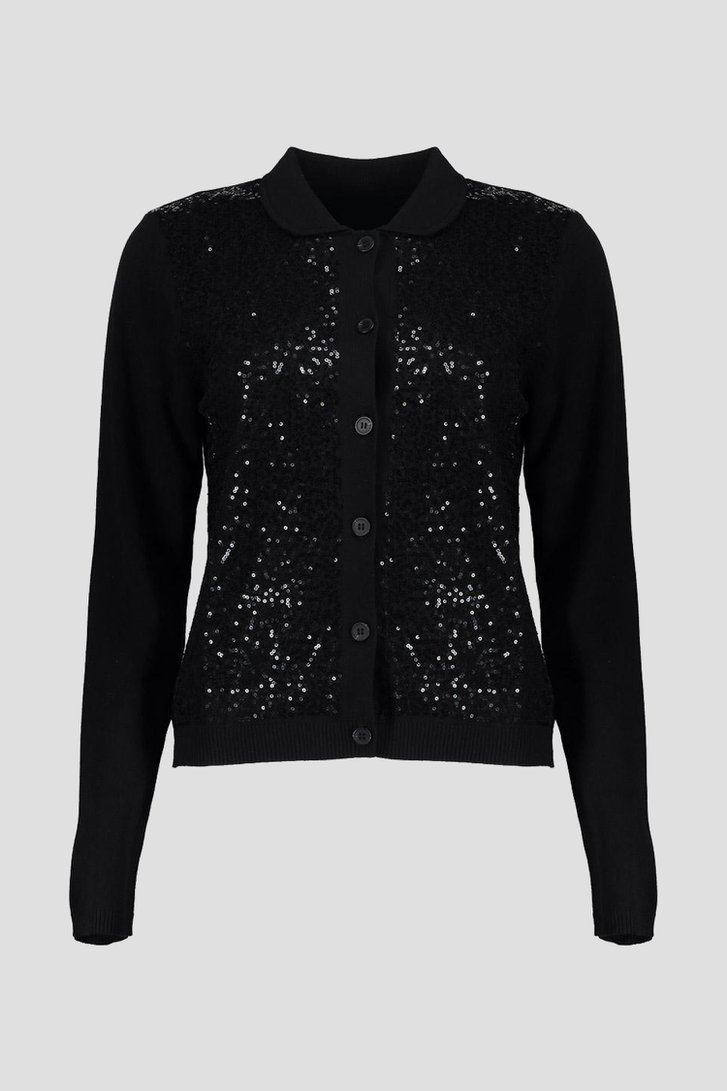 Photo produit 1 de Cardigan noir avec paillettes de Geisha pour Femmes