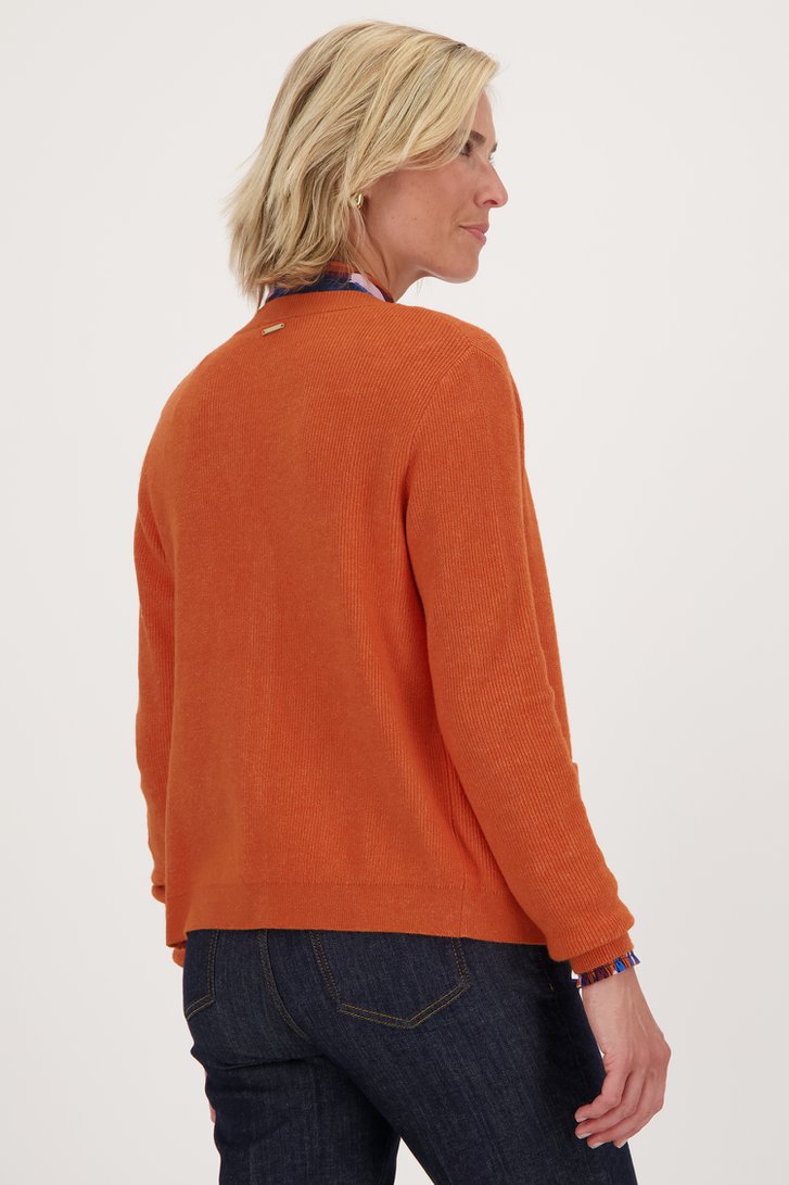 Cardigan orange avec laine	 de Claude Arielle pour Femmes