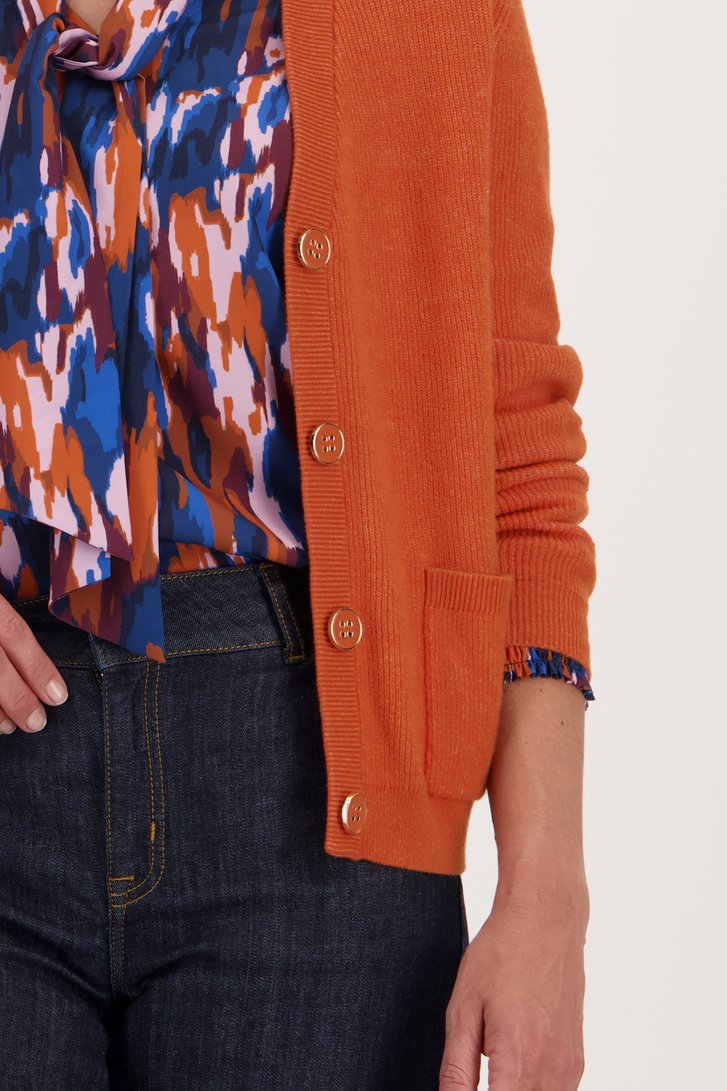 Cardigan orange avec laine	 de Claude Arielle pour Femmes