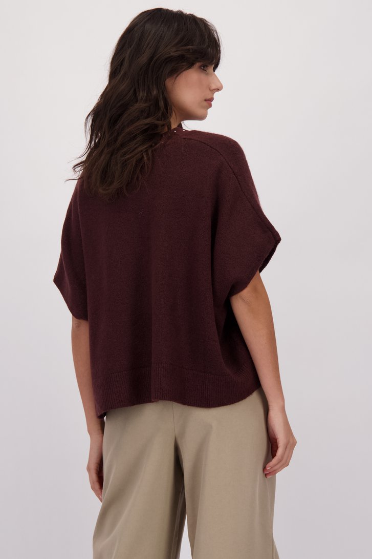 Le dos de Cardigan oversize brun bordeaux  de Louise pour Femmes