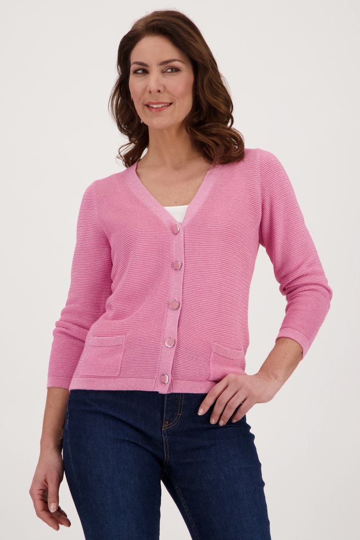 Cardigan rose clair scintillant de Claude Arielle pour Femmes
