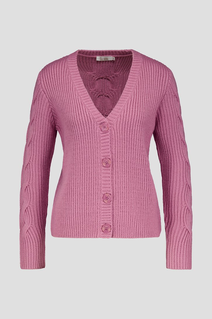 Cardigan rose tricoté avec de la laine de Liberty Loving nature pour Femmes