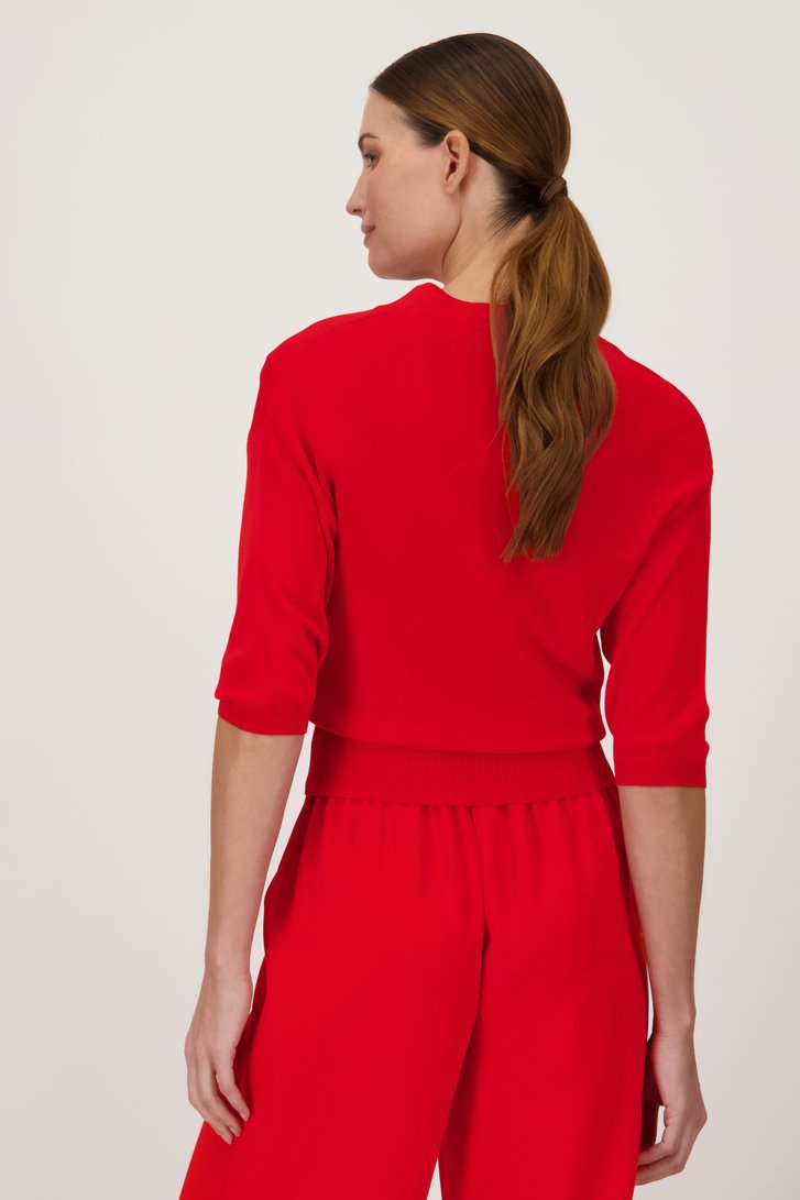 Cardigan rouge à manches courtes de D'Auvry pour Femmes