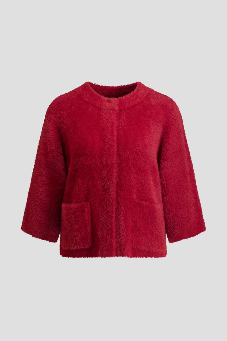 Photo produit 1 de Cardigan rouge bordeaux à manches longues de Claude Arielle pour Femmes
