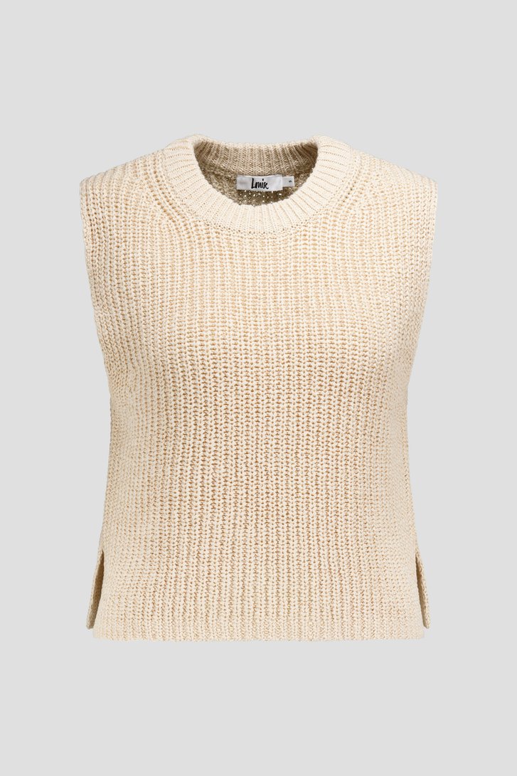 Photo produit 1 de Cardigan sans manches beige en maille de Louise pour Femmes