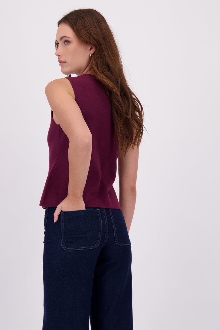 Le dos de Cardigan sans manches bordeaux de JDY pour Femmes