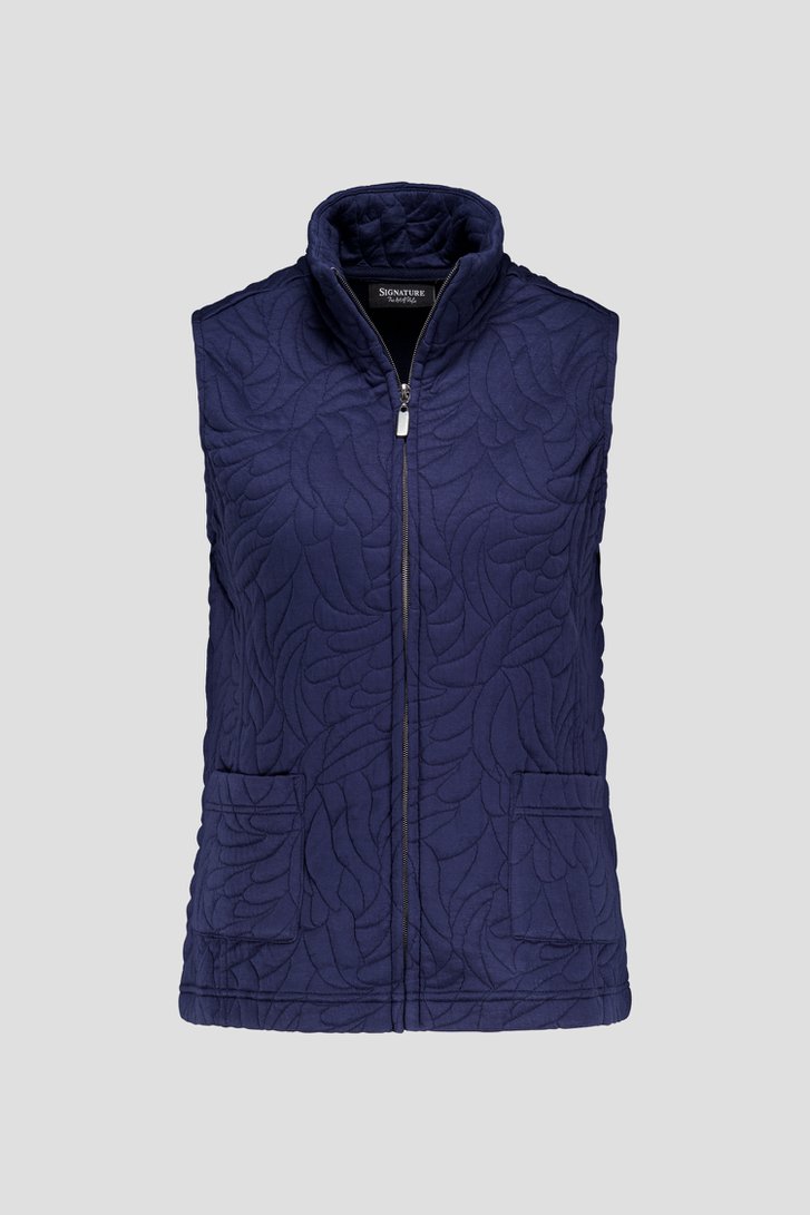 Cardigan sans manches en tissu gaufré écru de Signature pour Femmes