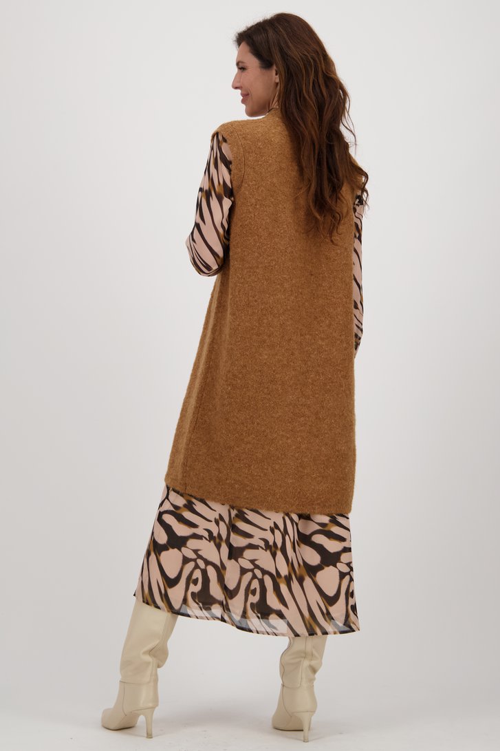 Cardigan sans manches marron de Claude Arielle pour Femmes
