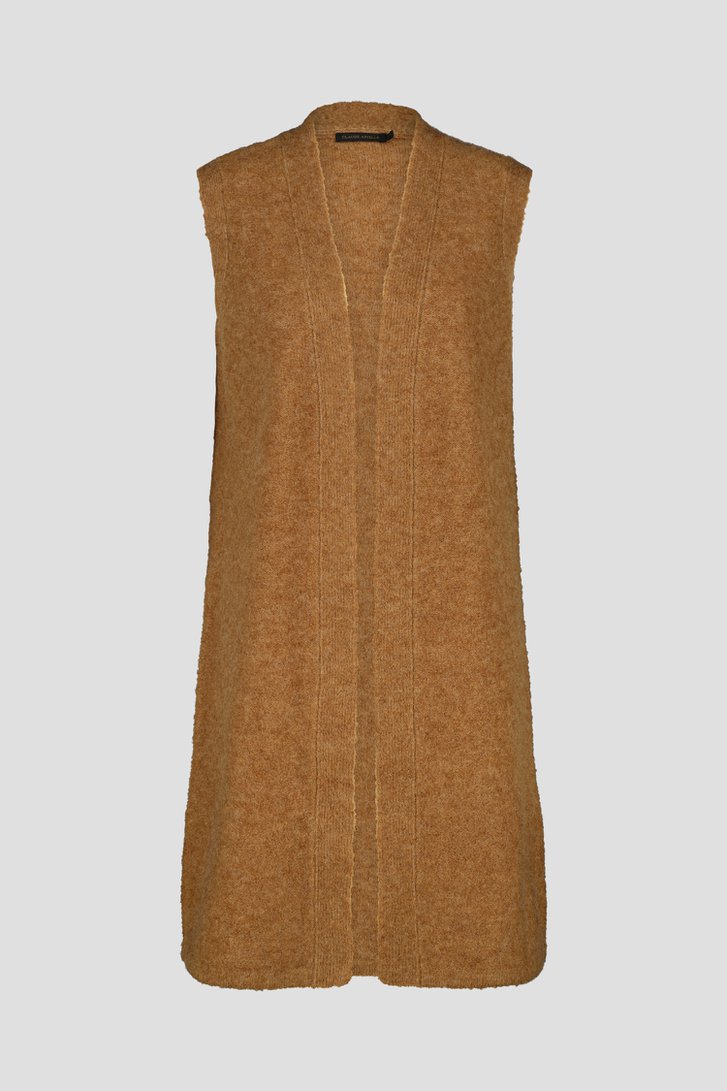Cardigan sans manches marron de Claude Arielle pour Femmes