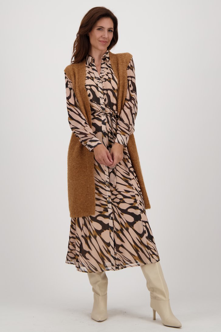 Cardigan sans manches marron de Claude Arielle pour Femmes