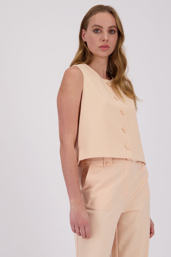 Cardigan sans manches rose saumon  de D'Auvry pour Femmes