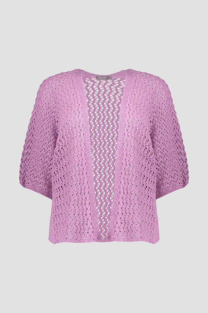 Cardigan tricot violet de Geisha pour Femmes