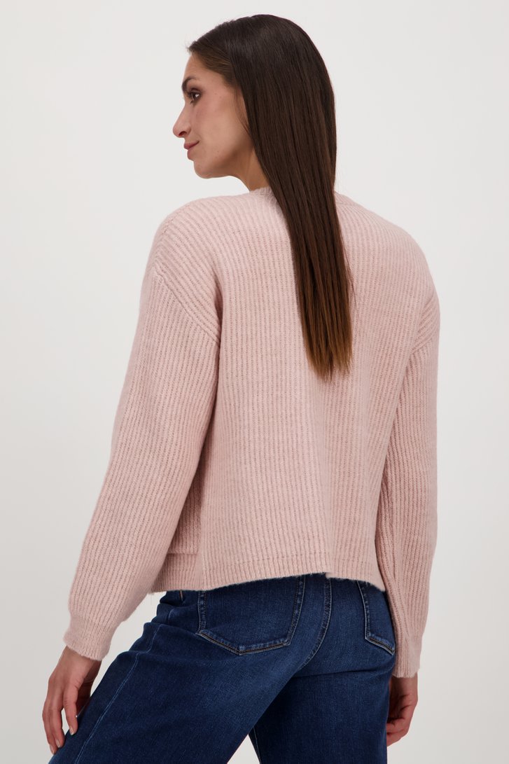 Cardigan tricoté rose pâle de More & More pour Femmes