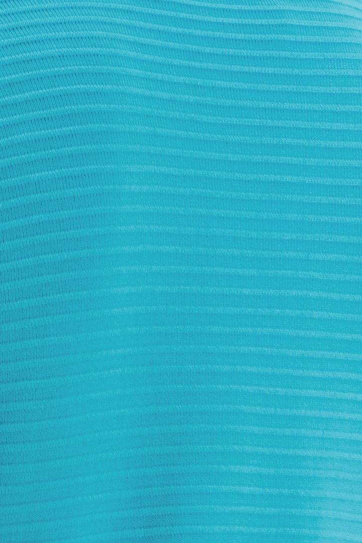 Cardigan turquoise en tissu texturé côtelé de Claude Arielle pour Femmes